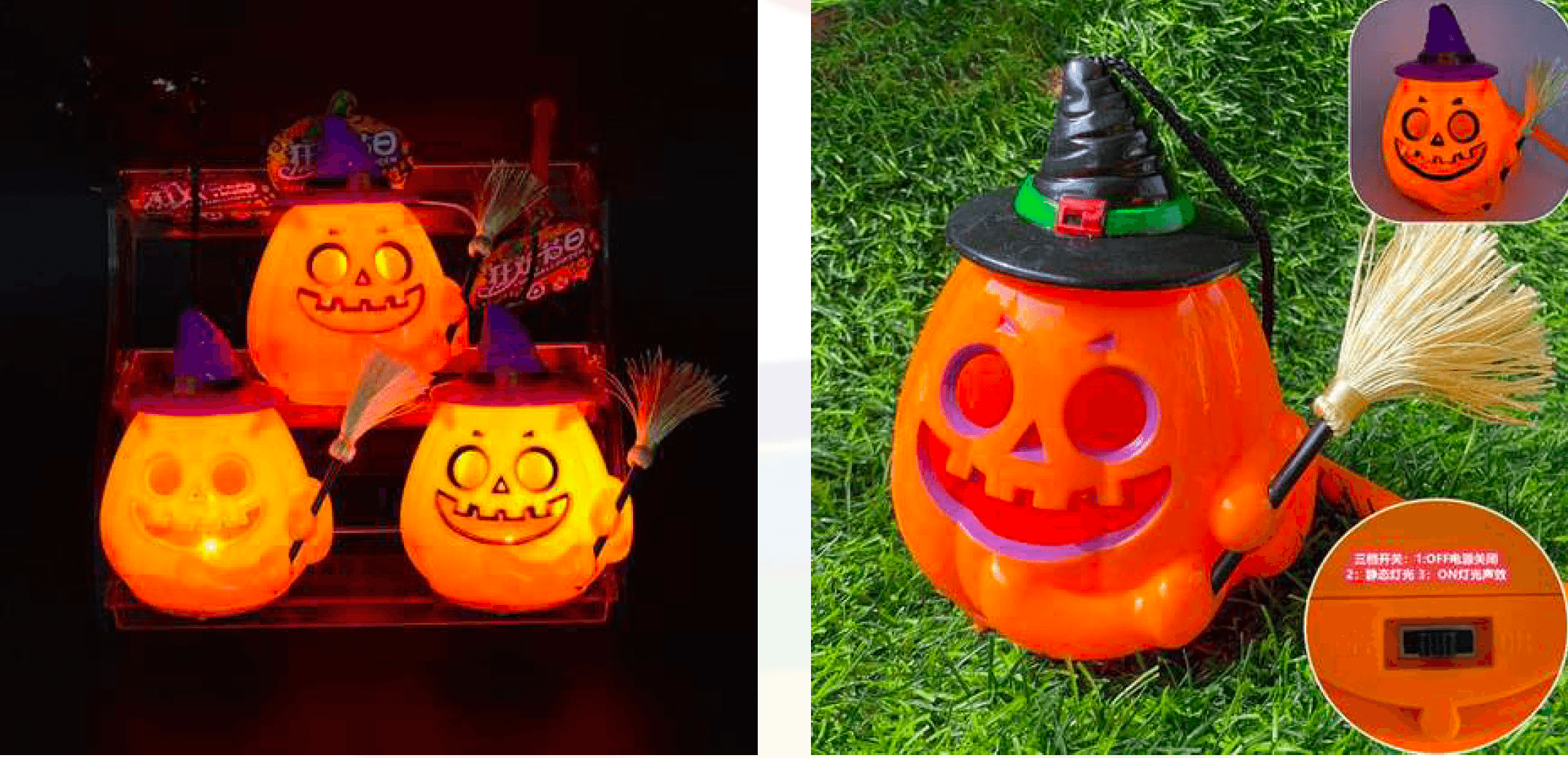 Kids Pumpkin Decor with Light and Music (Size - 14 cm) Costume