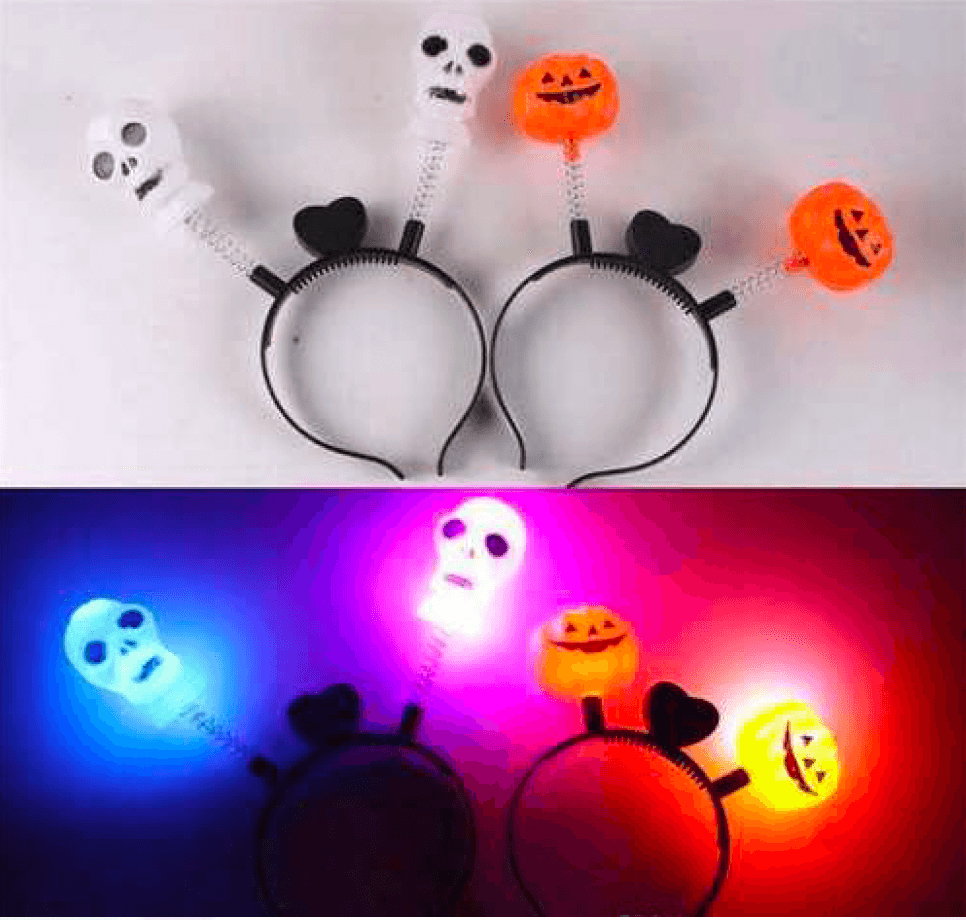 Kids LED Pumpkin & Skull Hairband Costume