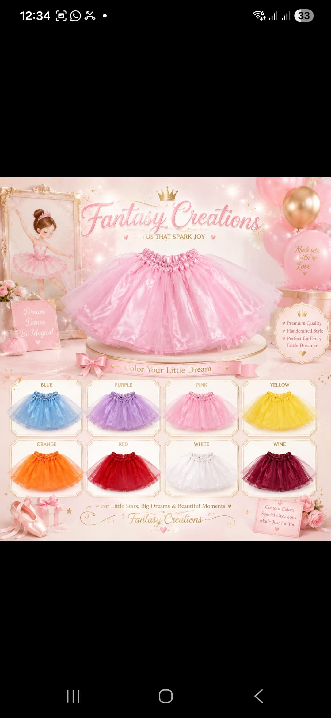 Tutu Skirt Shade Card