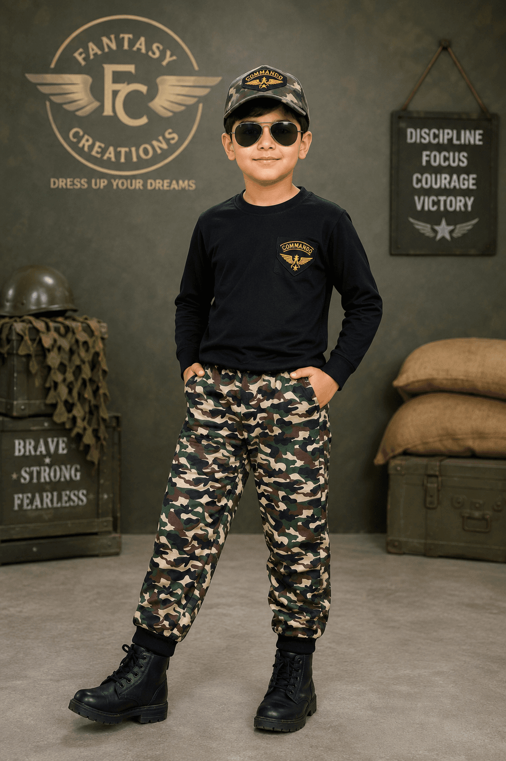Commando Shirt pant cap set