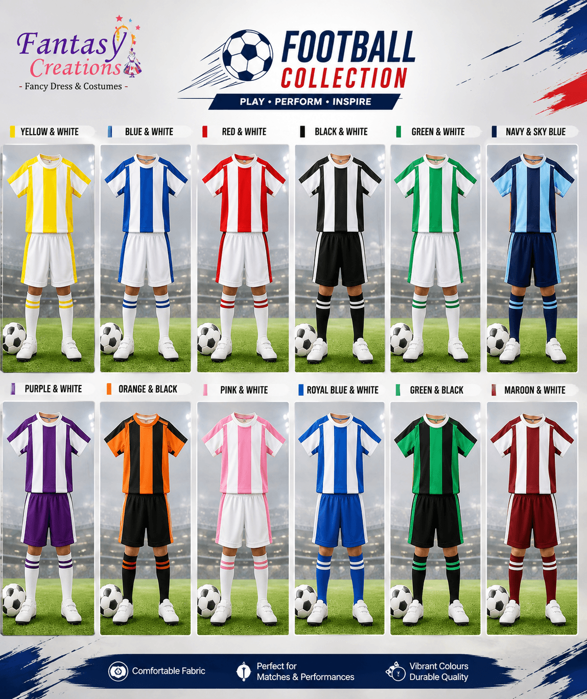 Football Team Kit Dress Shade Card