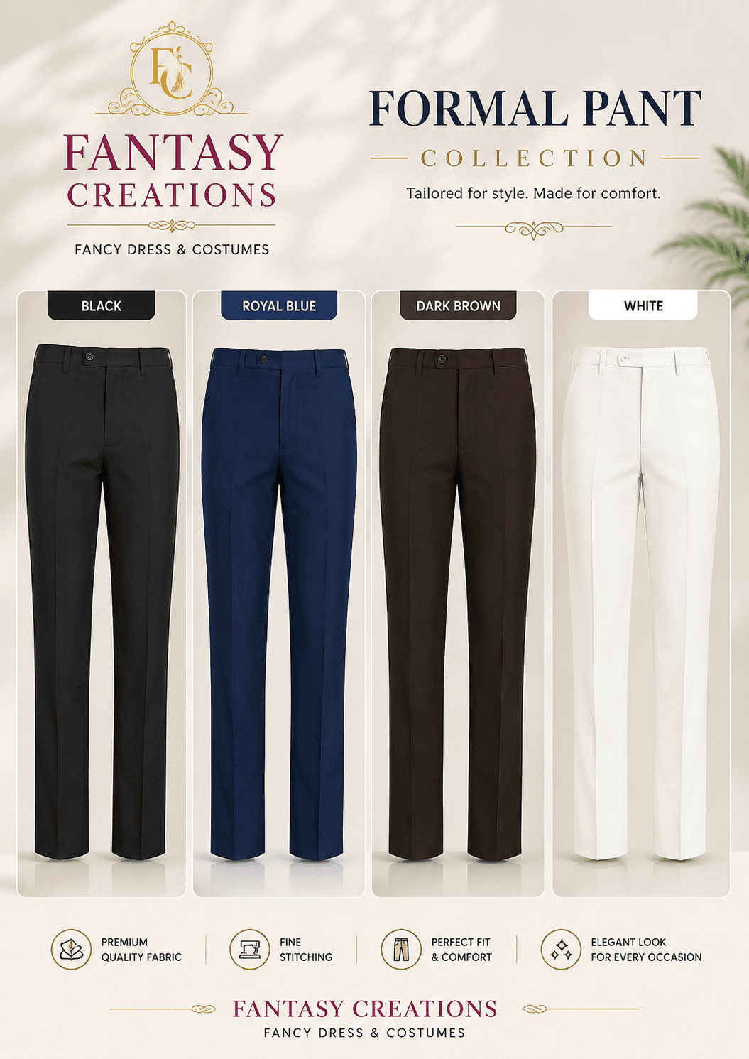 Formal Pants Shade Card