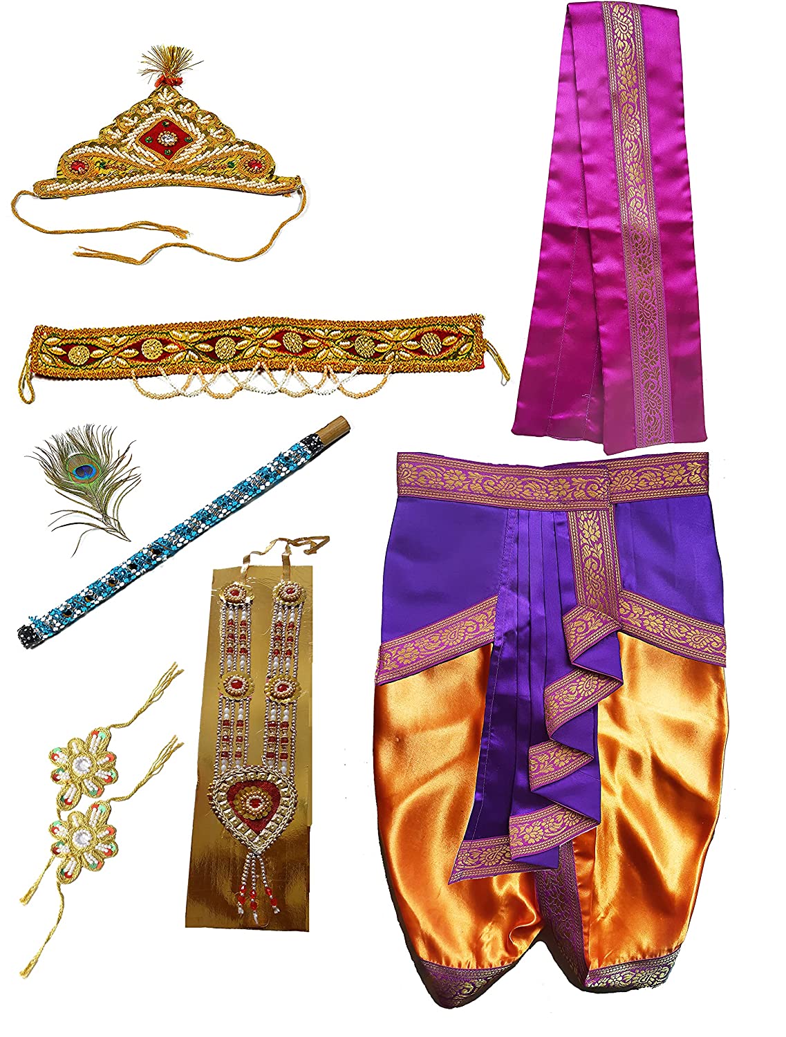 Pakhi Little Krishna Classical Theme Set - Orange and Purple