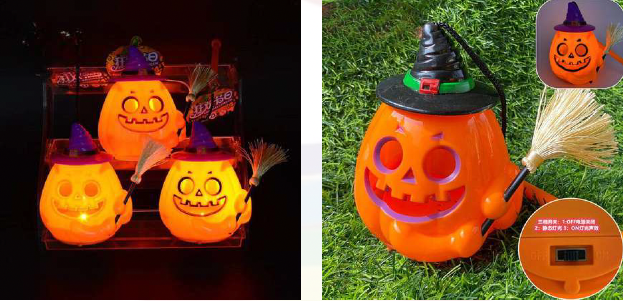 HA132 - Pumpkin Decor with Light and Music (Size - 14 cm)
