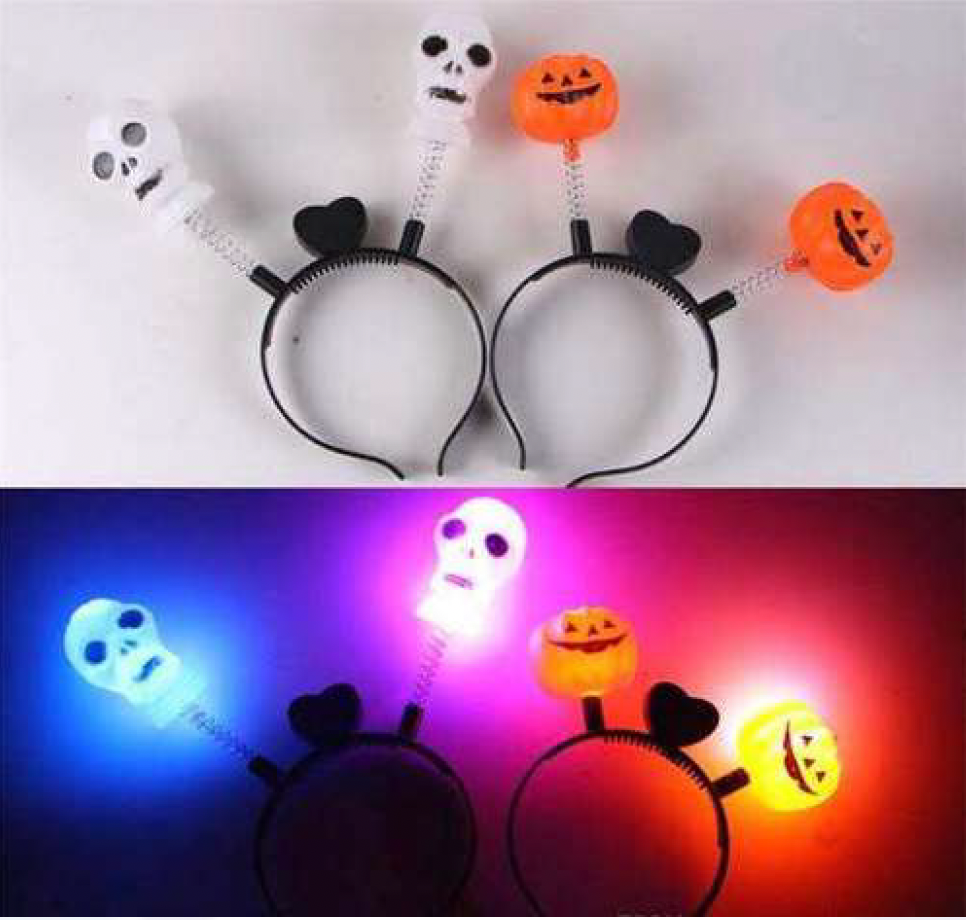 Kids LED Pumpkin & Skull Hairband Costume