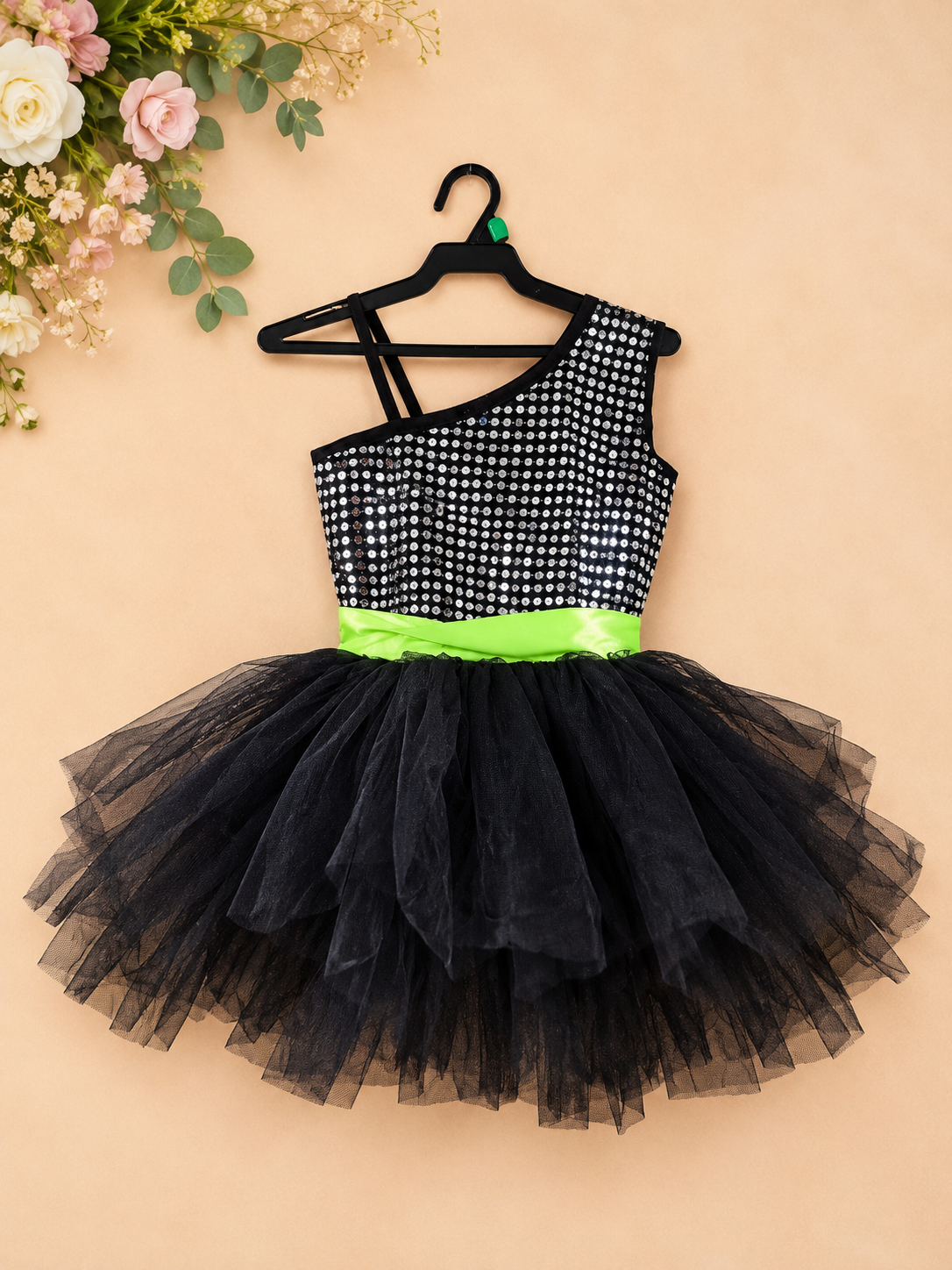 Black Sequined Tutu Dress