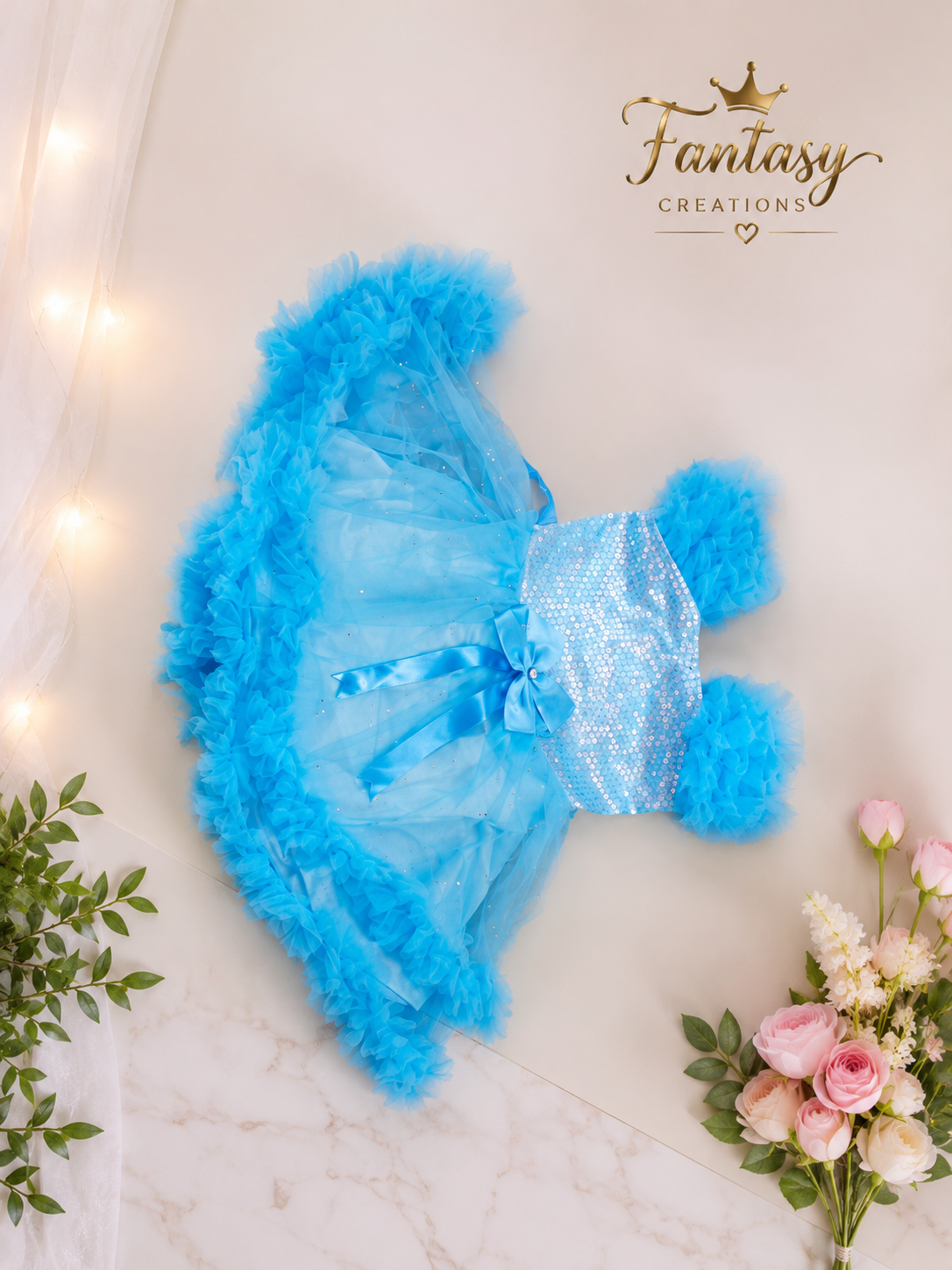 Blue Ruffled Tutu Dress