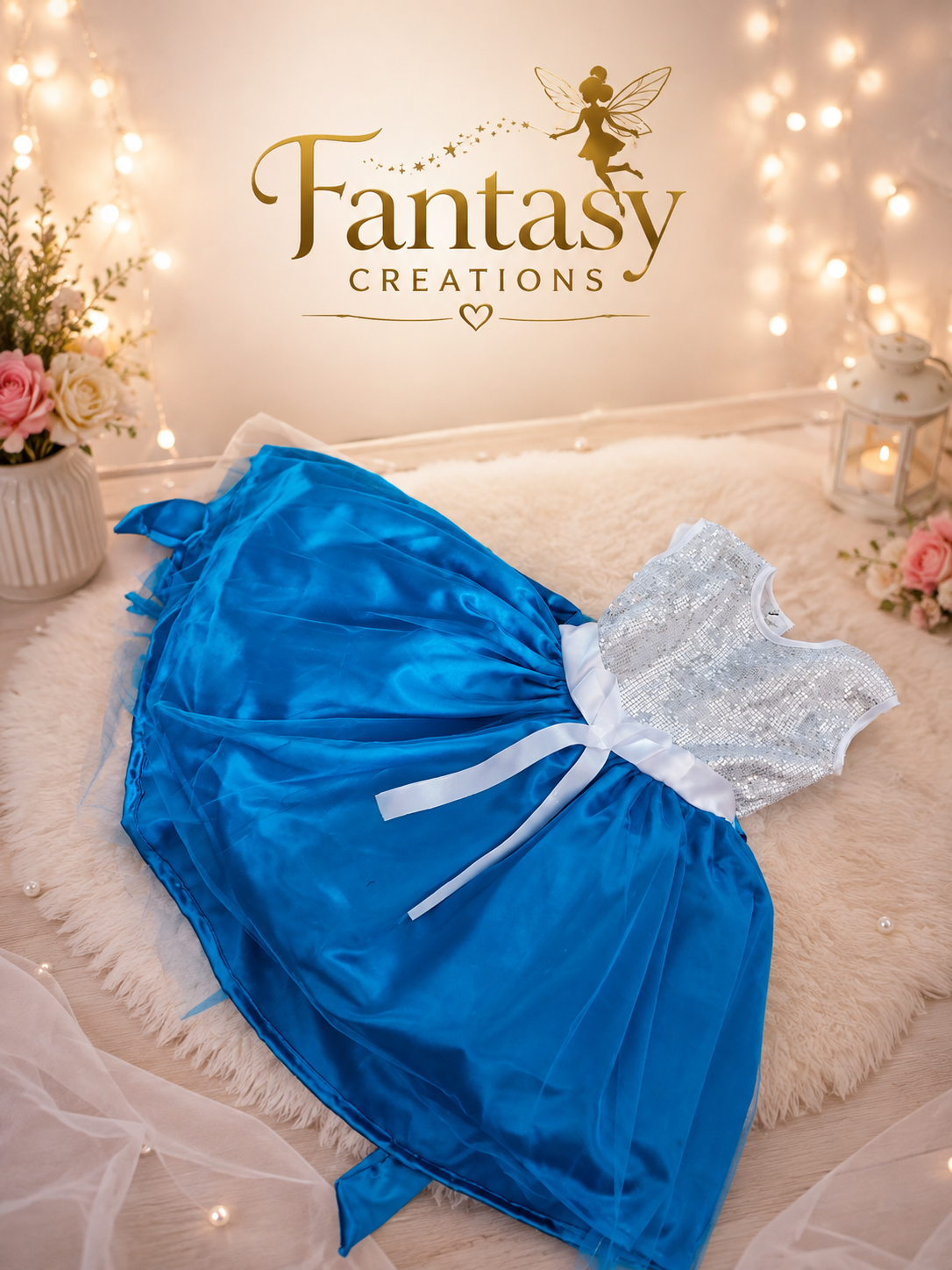 Blue Satin Dress