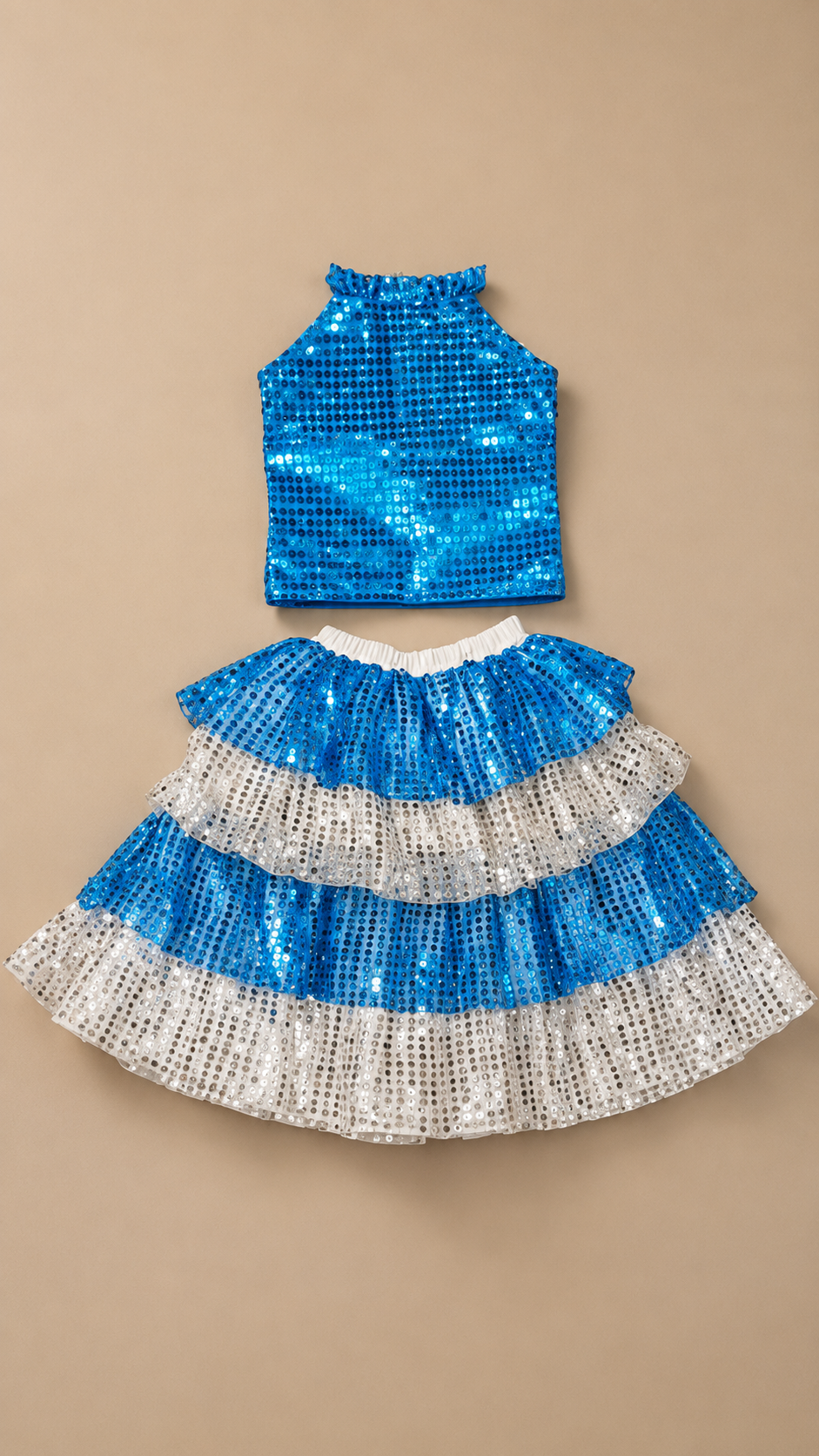Blue Sequined Costume Top