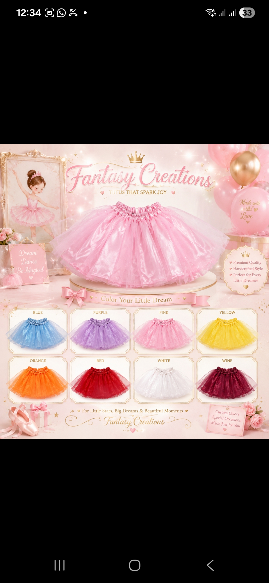 Blue Tutu Skirt Shade Card