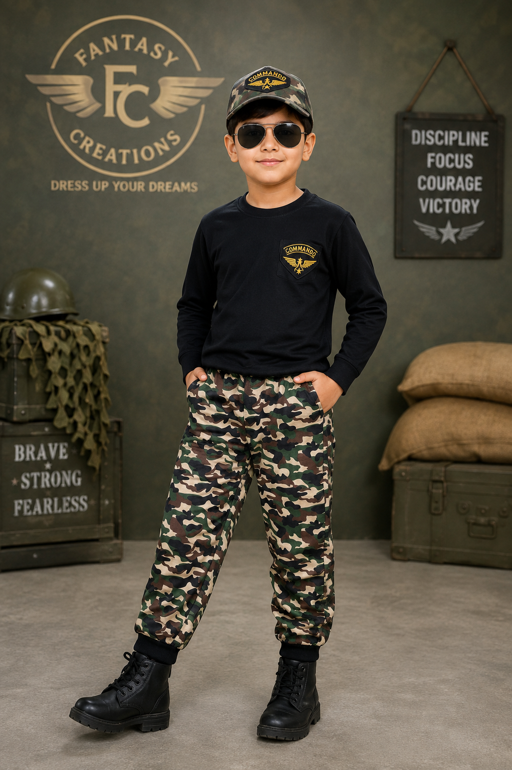 Commando Shirt pant cap set