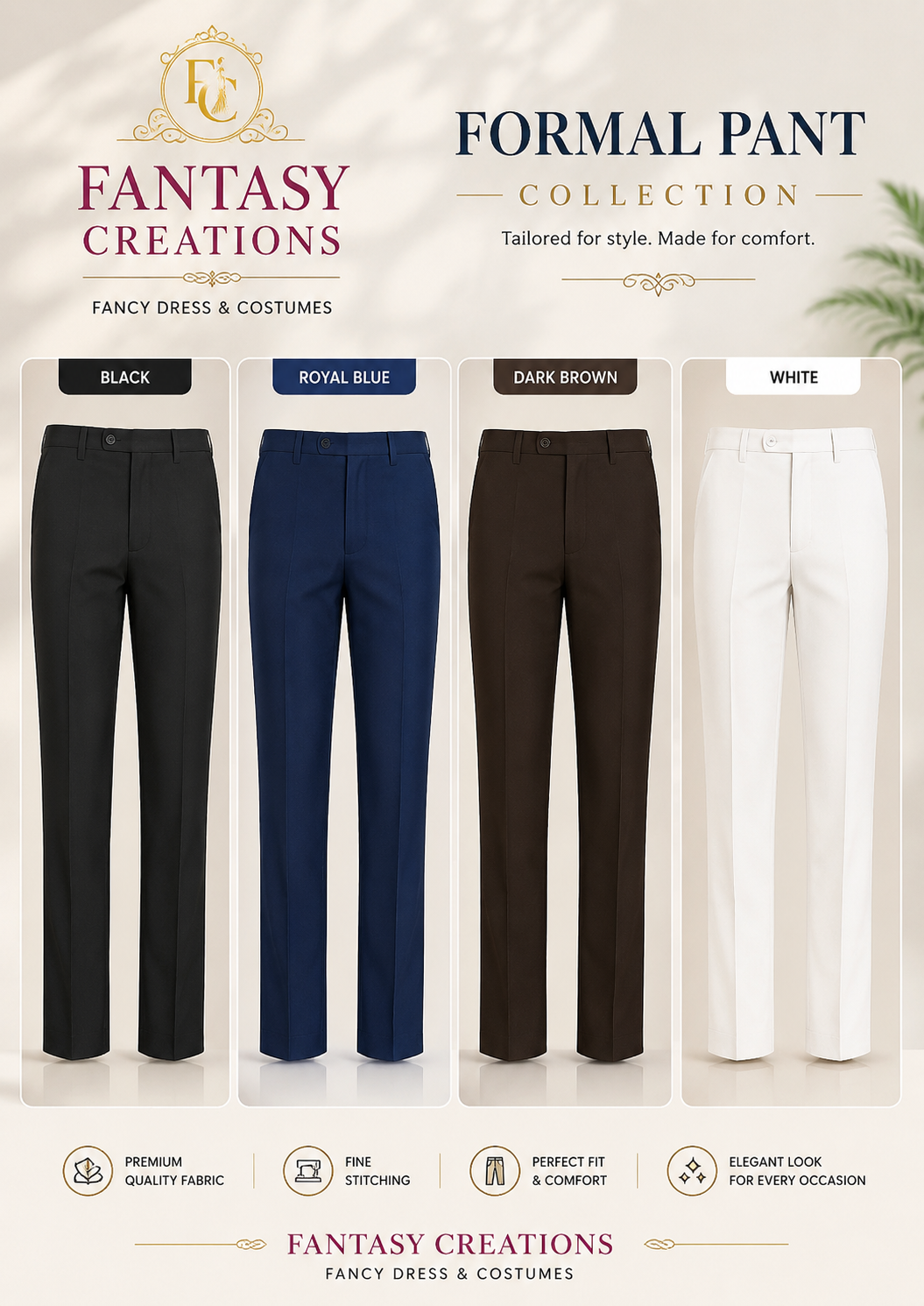 Formal Pants Shade Card