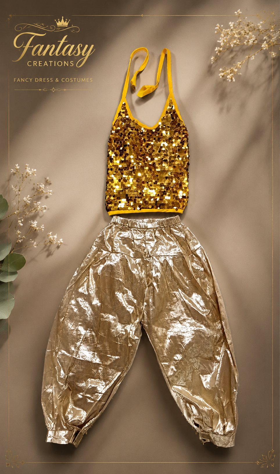 Gold Sequined Costume Set