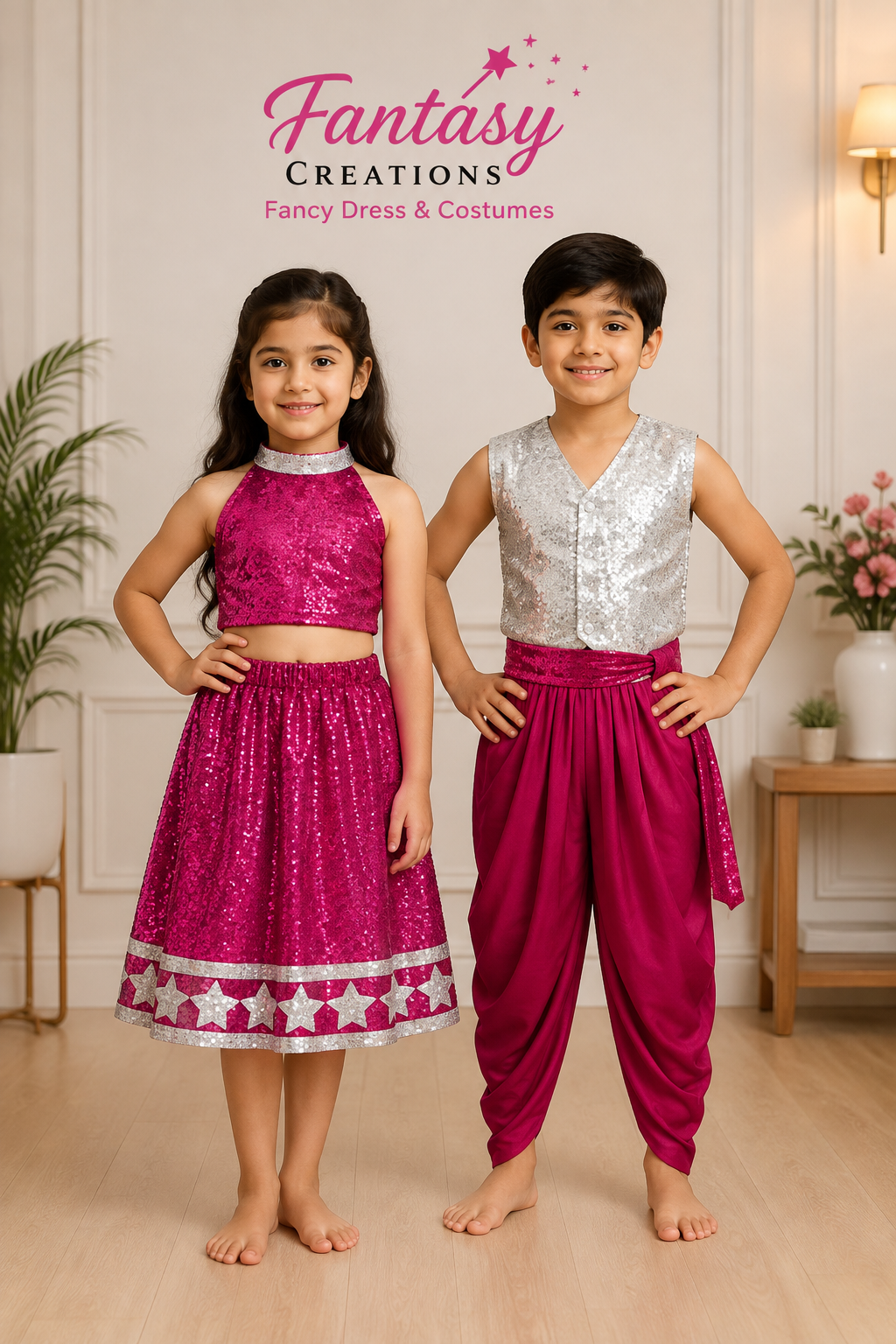 fusion Gujarati Garba girl boy set