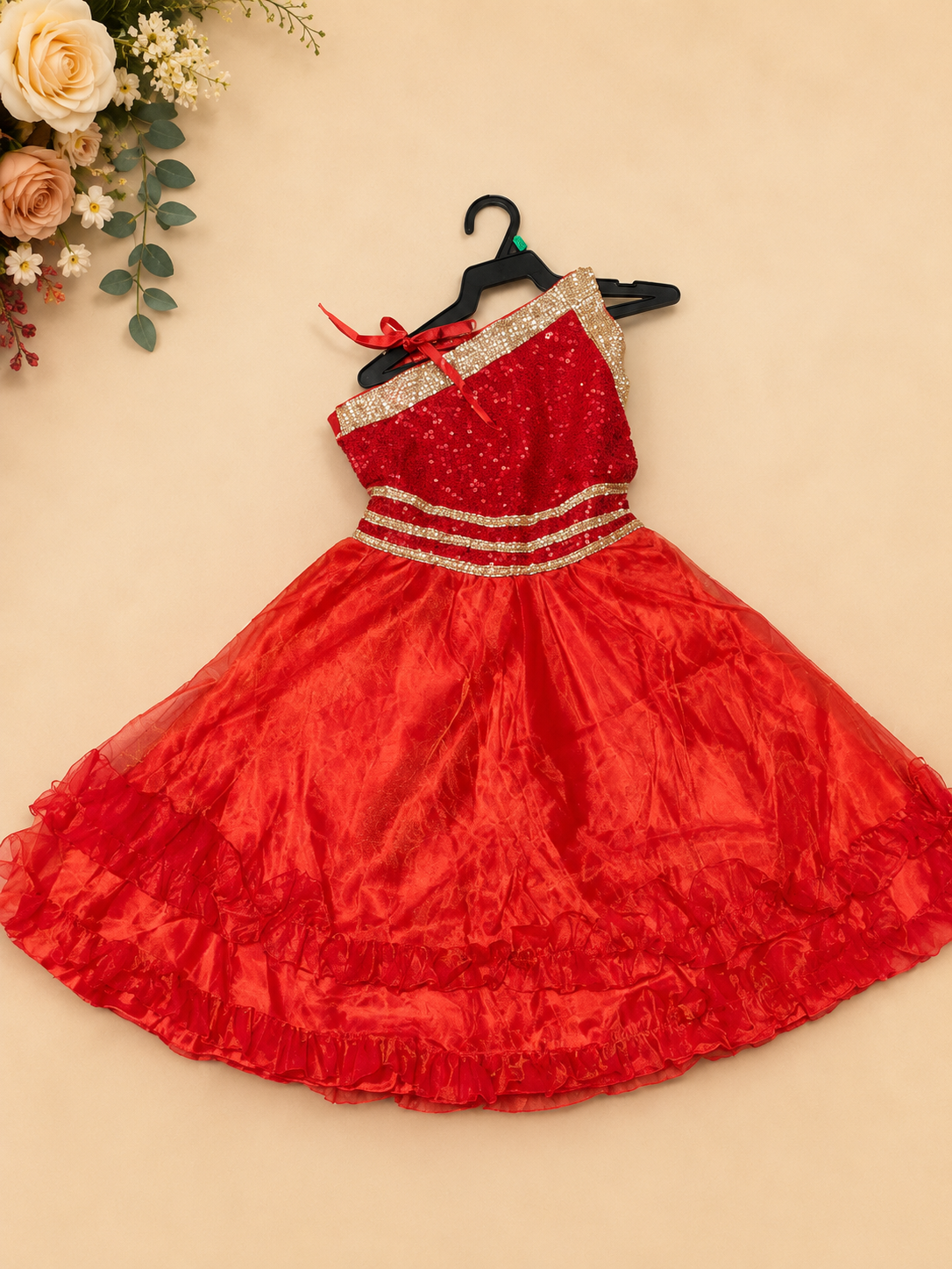 Red One-shoulder Dress