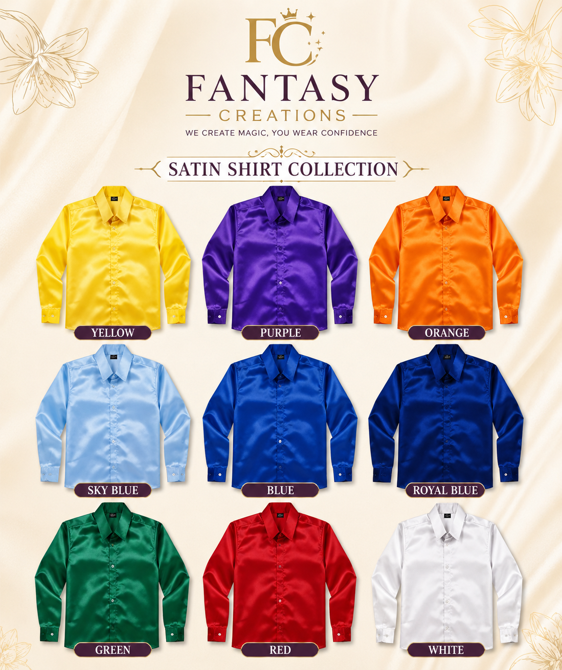 Satin Shirt Shade Card
