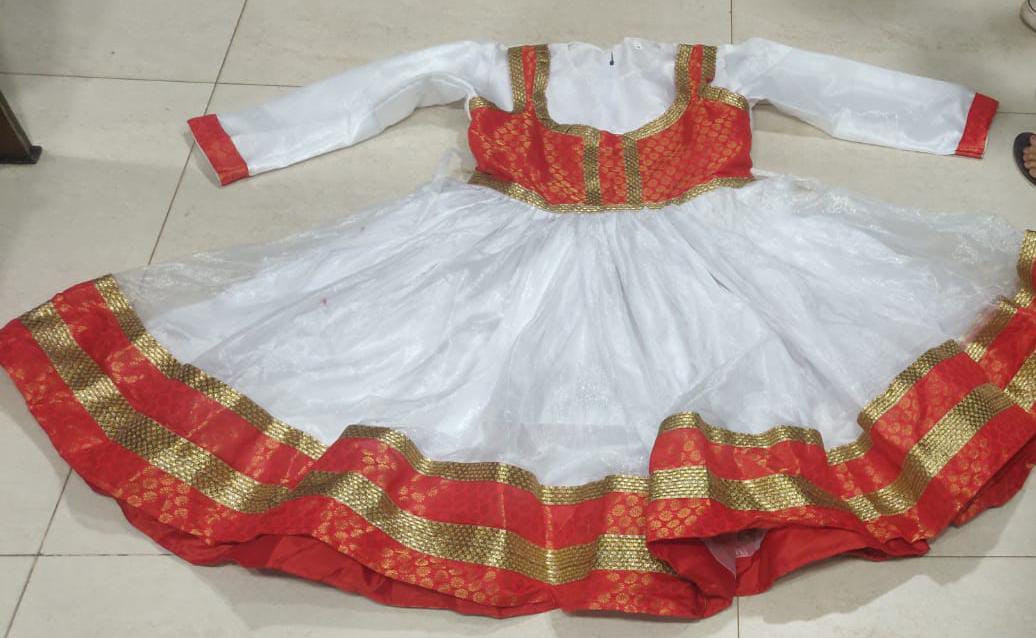 White Floral Anarkali